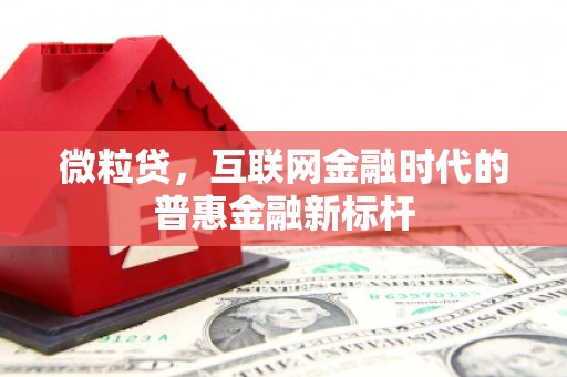 东明微粒贷，互联网金融时代的普惠金融新标杆
