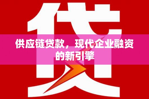 东明供应链贷款，现代企业融资的新引擎
