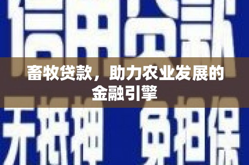 东明畜牧贷款，助力农业发展的金融引擎