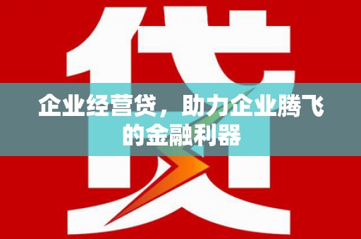 东明企业经营贷，助力企业腾飞的金融利器