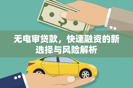 东明无电审贷款，快速融资的新选择与风险解析