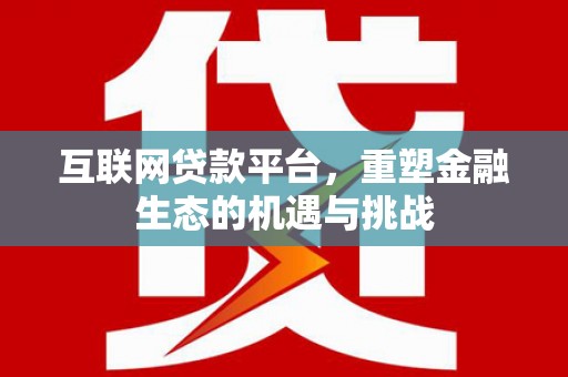 东明互联网贷款平台，重塑金融生态的机遇与挑战