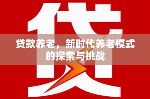 东明贷款养老，新时代养老模式的探索与挑战