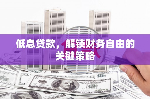 东明低息贷款，解锁财务自由的关键策略