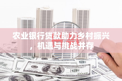 东明农业银行贷款助力乡村振兴，机遇与挑战并存