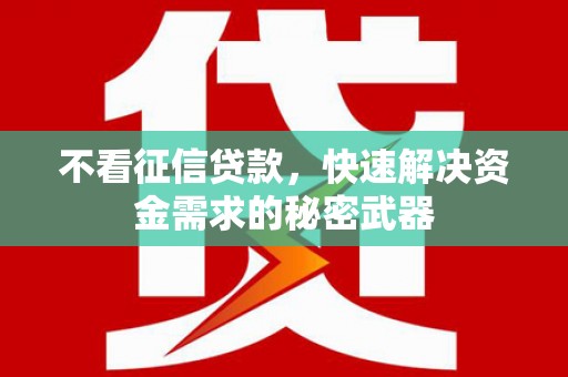 东明不看征信贷款，快速解决资金需求的秘密武器