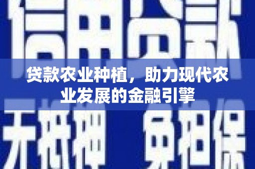 东明贷款农业种植，助力现代农业发展的金融引擎