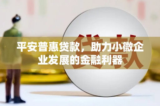 东明平安普惠贷款，助力小微企业发展的金融利器