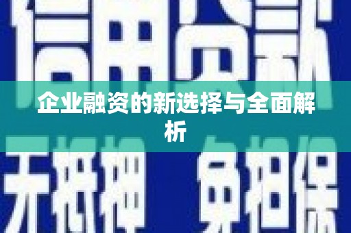 东明企业融资的新选择与全面解析